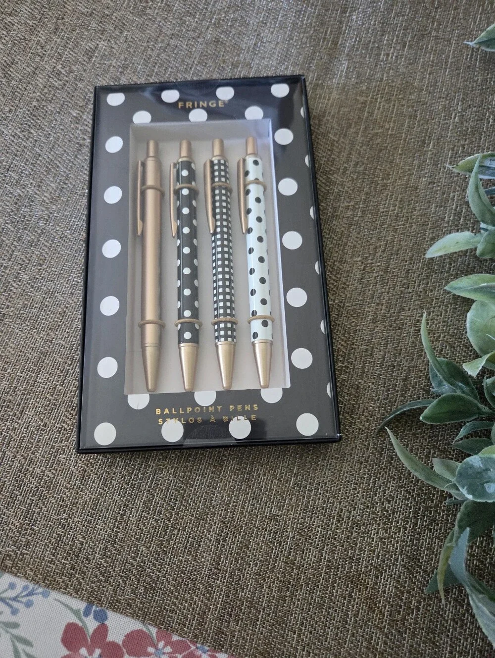 Fringe Studio Black & Rose Gold Polka Dot Ballpoint Pen Set & Journals